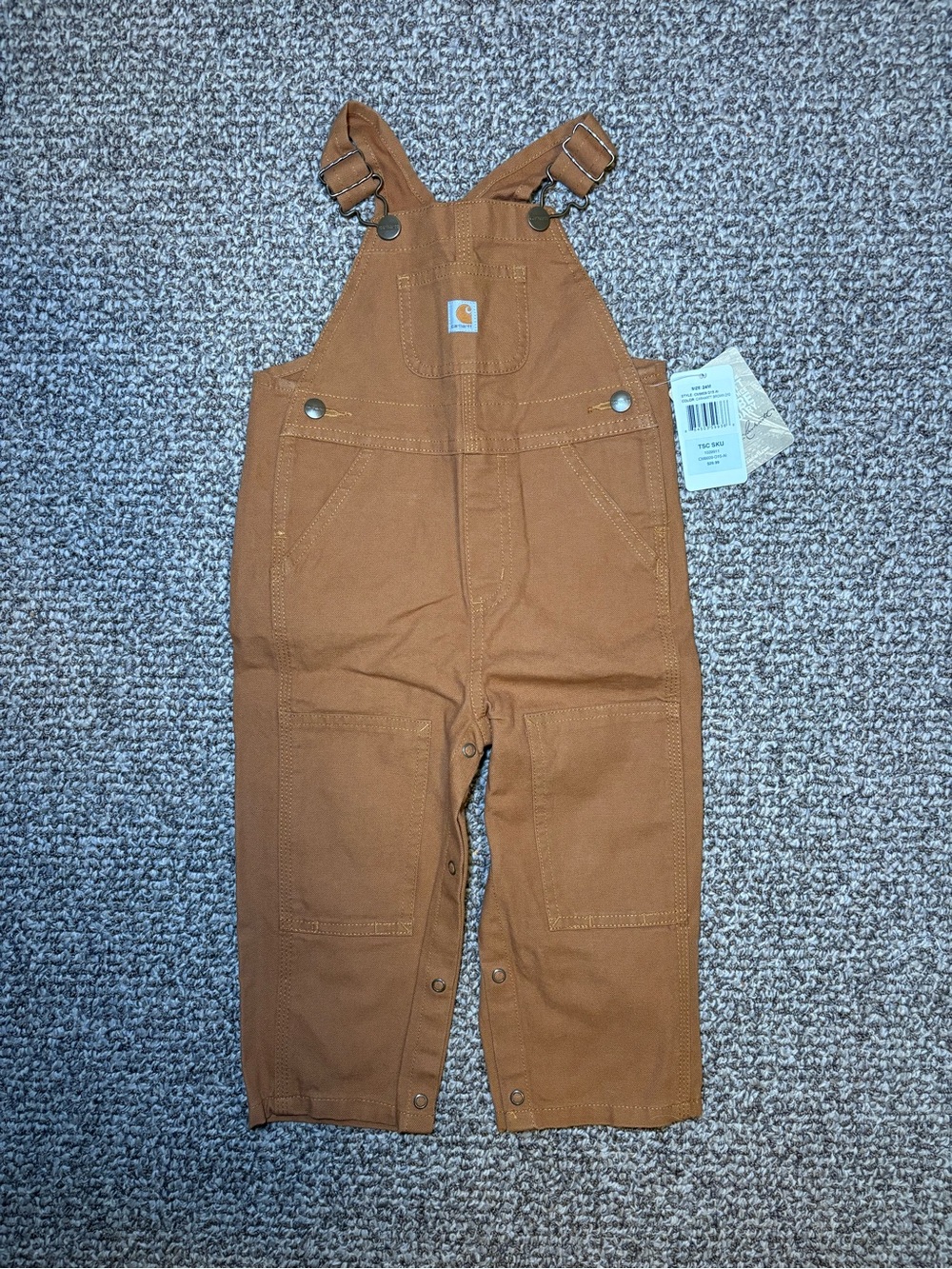 Carhartt Kids Tan/Brown Duck Bib Overalls